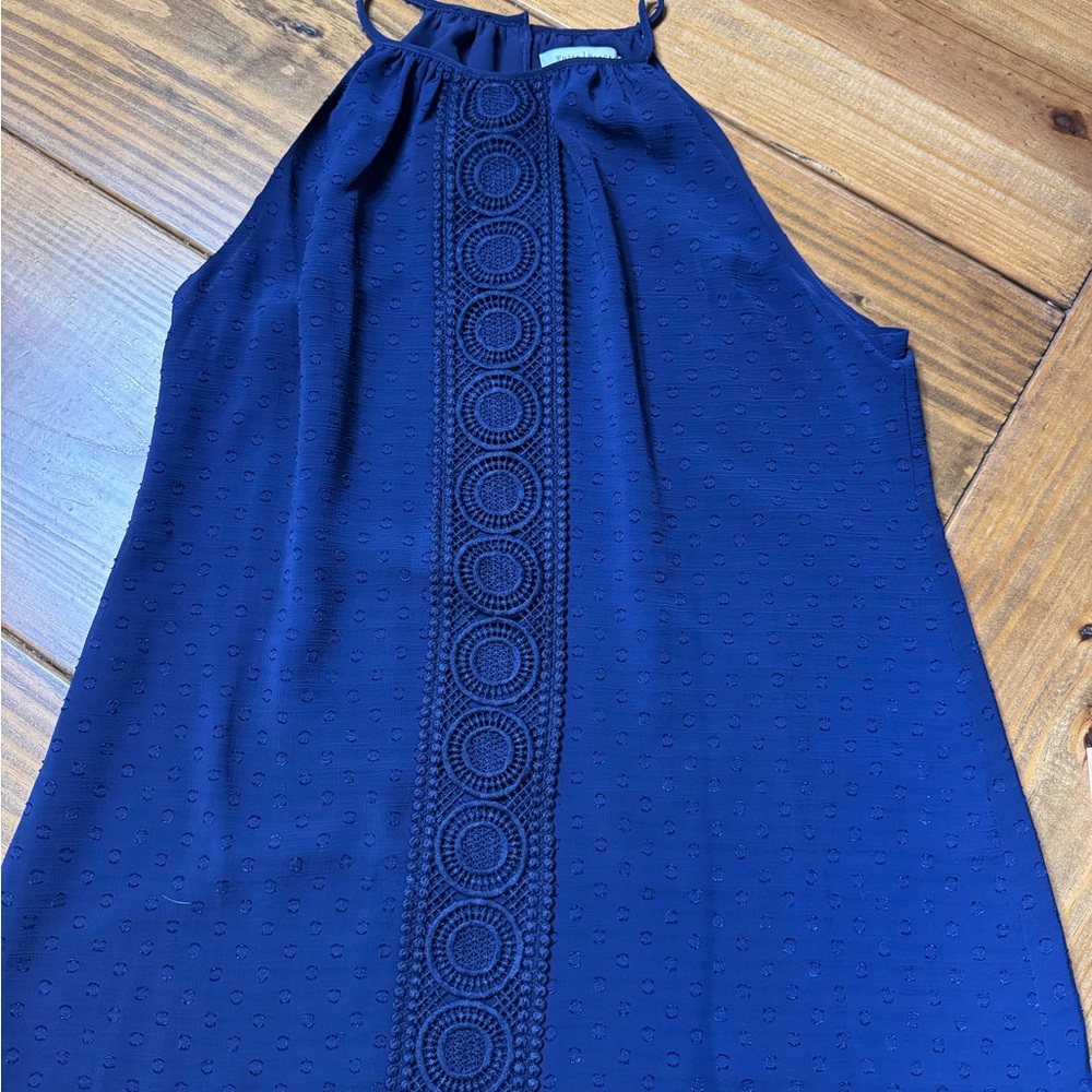White House Black Market Navy Blue Blouse
